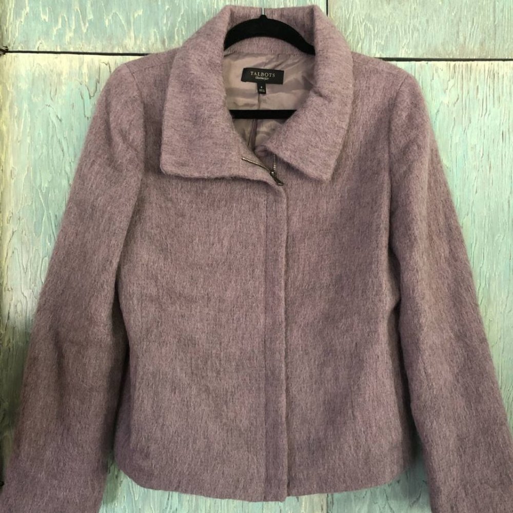 TALBOTS Women's Wool  Open Front Zipper Jacket